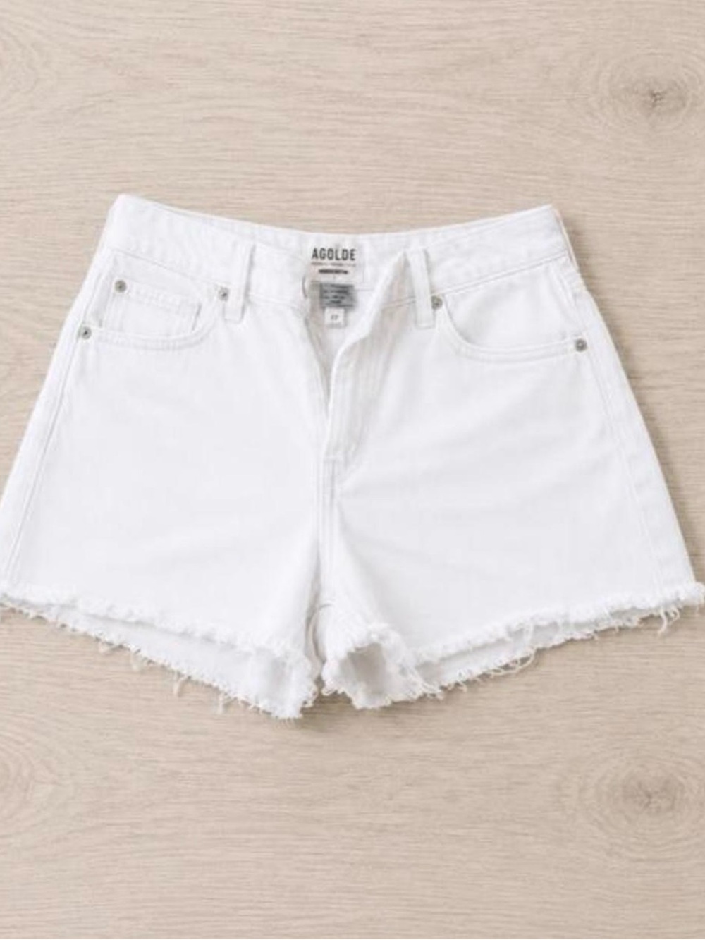 Forever 21 Cream Frayed Hem Women's Denim Shorts